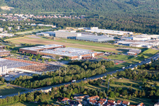 Aerial view of John Deere in Bruchsal in the state Baden-Wuerttemberg, Germany