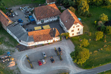 Gehrlein's Old Mill in Hatzenbühl in the state Rhineland-Palatinate, Germany from above