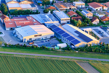 Im Gereut industrial estate with WWS Metallformen GmbH, HGGS LaserCUT GmbH & Co. KG in Hatzenbühl in the state Rhineland-Palatinate, Germany from a drone