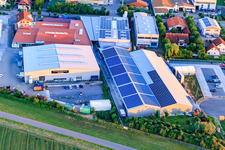Aerial view of Im Gereut industrial estate with WWS Metallformen GmbH, HGGS LaserCUT GmbH & Co. KG in Hatzenbühl in the state Rhineland-Palatinate, Germany