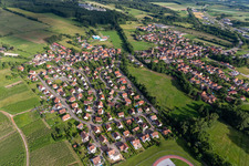 Bird's eye view of District Altenstadt in Wissembourg in the state Bas-Rhin, France