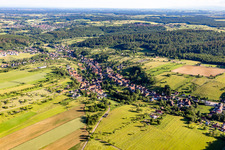 Aerial view of Langensoultzbach in the state Bas-Rhin, France