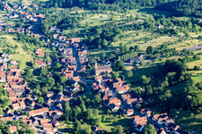 Aerial photograpy of Langensoultzbach in the state Bas-Rhin, France