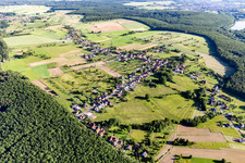 Bird's eye view of Nehwiller-près-Wœrth in the state Bas-Rhin, France