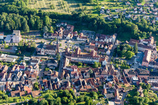 Niederbronn-les-Bains in the state Bas-Rhin, France seen from a drone