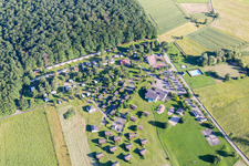 Aerial view of Camping Oasis in Oberbronn in the state Bas-Rhin, France