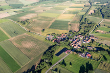 Aerial view of Niefern Mill in Uhrwiller in the state Bas-Rhin, France
