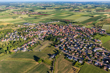 Dauendorf in the state Bas-Rhin, France from above