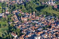 Aerial photograpy of Schweighouse-sur-Moder in the state Bas-Rhin, France