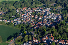 Oblique view of Schweighouse-sur-Moder in the state Bas-Rhin, France