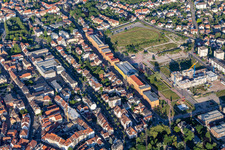 Oblique view of District Metzgerhof Krausenhof in Hagenau in the state Bas-Rhin, France