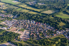 Drone image of Oberhoffen-sur-Moder in the state Bas-Rhin, France