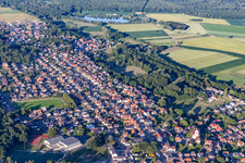Schirrhein in the state Bas-Rhin, France seen from above