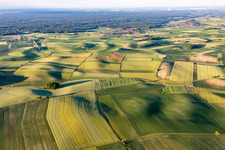 Aerial view of Seebach in the state Bas-Rhin, France