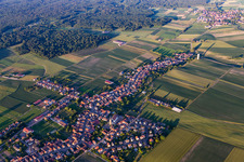Schleithal in the state Bas-Rhin, France from above