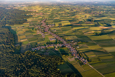 Town View of the longest village of the Alsace in Schleithal in Grand Est, France