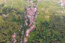 Village view from the west in Leinsweiler in the state Rhineland-Palatinate, Germany