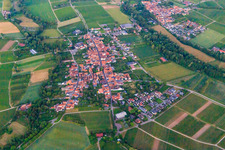 Winegrowers' village in the evening light from the west in the district Heuchelheim in Heuchelheim-Klingen in the state Rhineland-Palatinate, Germany