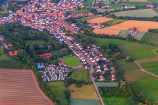 Camping and sports fields in the evening in the district Ingenheim in Billigheim-Ingenheim in the state Rhineland-Palatinate, Germany