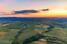 Village view in the Horbach valley in the evening light from the east in Niederhorbach in the state Rhineland-Palatinate, Germany