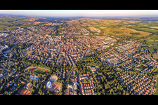 City overview from the west in Landau in der Pfalz in the state Rhineland-Palatinate, Germany