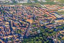 Südring and Marienring from the west with the Catholic Church of the Assumption of Mary in Landau in der Pfalz in the state Rhineland-Palatinate, Germany
