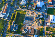 Construction site for the SYNLAB MVZ, mosque of the Turkish Islamic Community of Neustadt reV and Europahalle in Neustadt an der Weinstraße in the state Rhineland-Palatinate, Germany