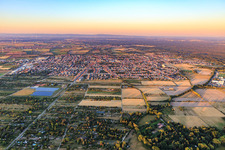 Aerial view of From the west in Haßloch in the state Rhineland-Palatinate, Germany
