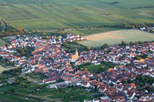 Bird's eye view of District Lachen in Neustadt an der Weinstraße in the state Rhineland-Palatinate, Germany