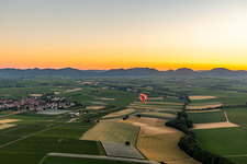 Sunset over the countryside on edge of the Haardt of Palatinat Forest in Impflingen in the state Rhineland-Palatinate, Germany