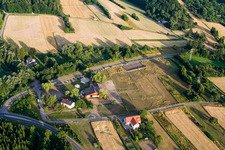 Reithof Trab eV therapeutic riding on Lake Constance in the district Wollmatingen in Konstanz in the state Baden-Wuerttemberg, Germany from above