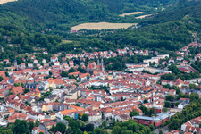 Old town with Church of Our Lady from the east in Arnstadt in the state Thuringia, Germany