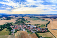 Aerial view of Village view from the east in the district Haarhausen in Amt Wachsenburg in the state Thuringia, Germany