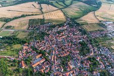 View of the town from the east in the district Mühlberg in Drei Gleichen in the state Thuringia, Germany