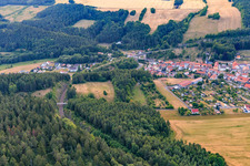Village under the railway bridge in the district Angelroda in Martinroda in the state Thuringia, Germany