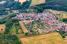 Village under the railway bridge in the district Angelroda in Martinroda in the state Thuringia, Germany