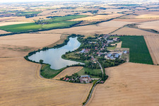 Village view at Lake Seelübber in the district Seelübbe in Prenzlau in the state Brandenburg, Germany