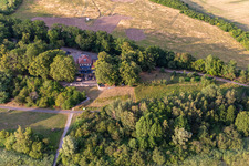 Aerial photograpy of Lakeside restaurant "Am Kap in Prenzlau in the state Brandenburg, Germany