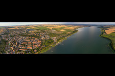 Panoramic perspective of waterfront seaside resort of Prenzlau in the towns in Prenzlau in the Federal State of Brandenburg