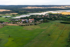 Village view from the north at Oberuckersee in the district Potzlow in Oberuckersee in the state Brandenburg, Germany