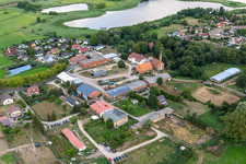 Village view from the northwest at Lake Lanke in the district Seehausen in Oberuckersee in the state Brandenburg, Germany