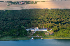 Aerial photograpy of Hotel Panorama See Resort & Spa Oberuckersee in Oberuckersee in the state Brandenburg, Germany