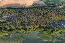 Oblique view of Camping at Oberuckersee in the district Warnitz in Oberuckersee in the state Brandenburg, Germany