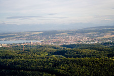 Aerial view of Kreuzlingen in the district Petershausen in Konstanz in the state Baden-Wuerttemberg, Germany