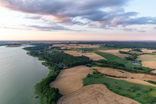 Camping at Oberuckersee from the south in Oberuckersee in the state Brandenburg, Germany
