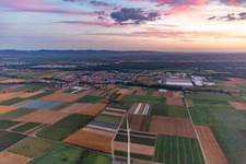 Place and Interpark from the south in Offenbach an der Queich in the state Rhineland-Palatinate, Germany