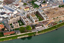 Aerial view of Residential project on the banks of the Rhine in Speyer: Old Brickworks / Franz-Kirmeier-Straße in Speyer in the state Rhineland-Palatinate, Germany