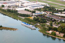 Passenger ship on Rheinhafen in Speyer in the state Rhineland-Palatinate, Germany