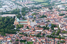 Aerial view of Cathedral in Speyer in the state Rhineland-Palatinate, Germany