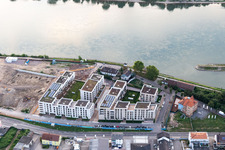 Oblique view of Residential project AM FLUSS, Speyer on the Speyer Rhine bank: Alte Ziegelei / Franz-Kirmeier-Straße in Speyer in the state Rhineland-Palatinate, Germany